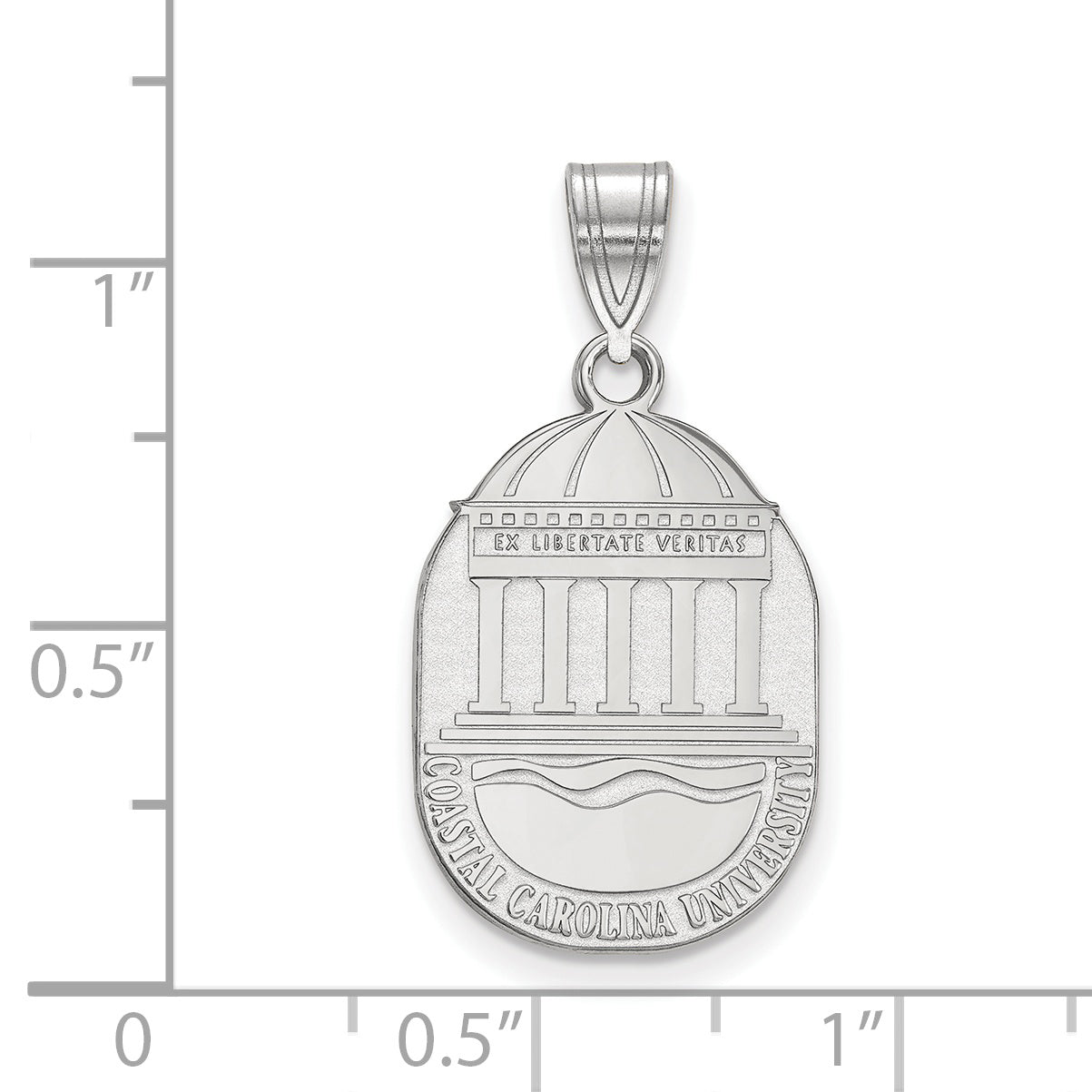 Sterling Silver Rhodium Plated Logoart Coastal Carolina University Large Crest Pendant