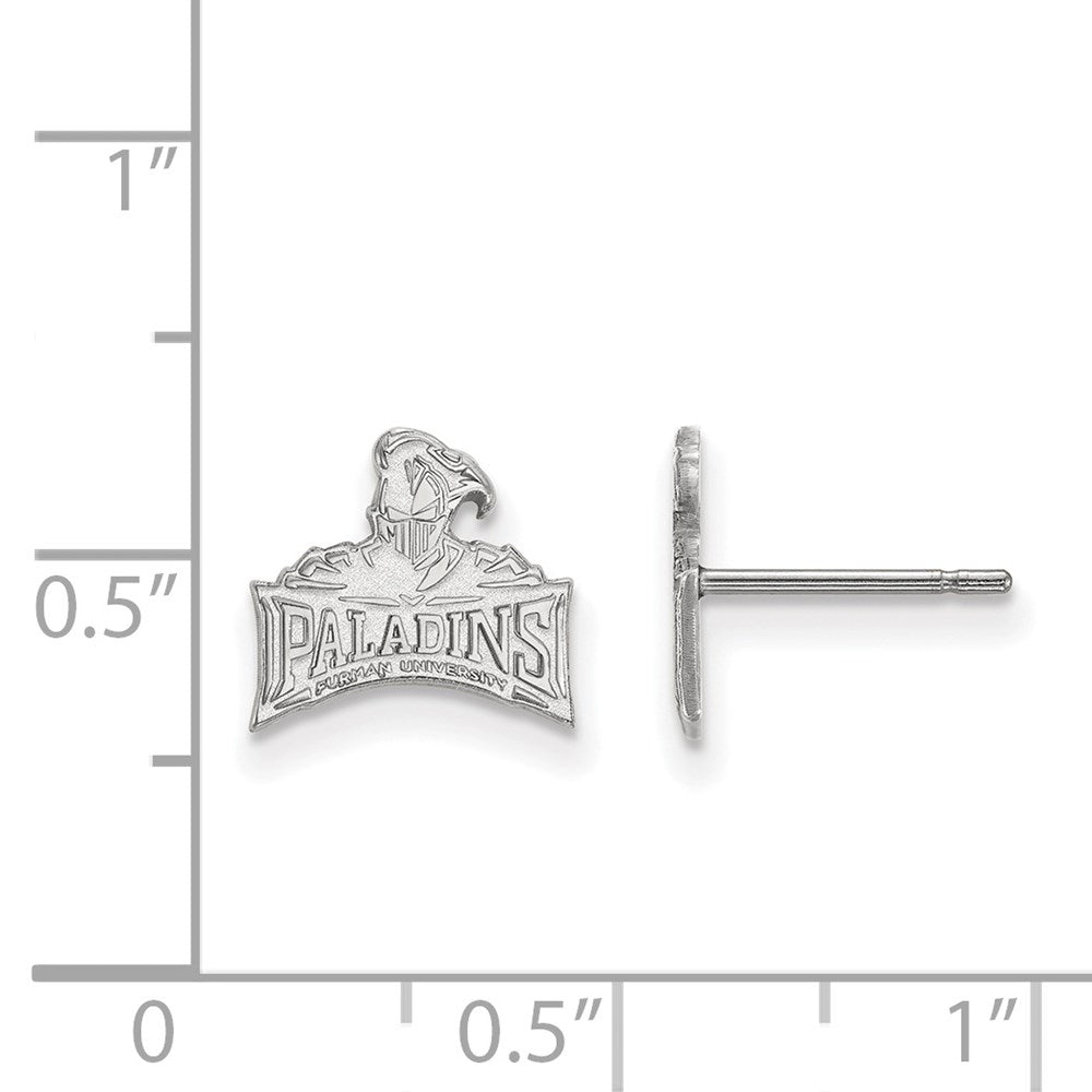 10K White Gold Logoart Furman University Paladins Extra Small Post Earrings
