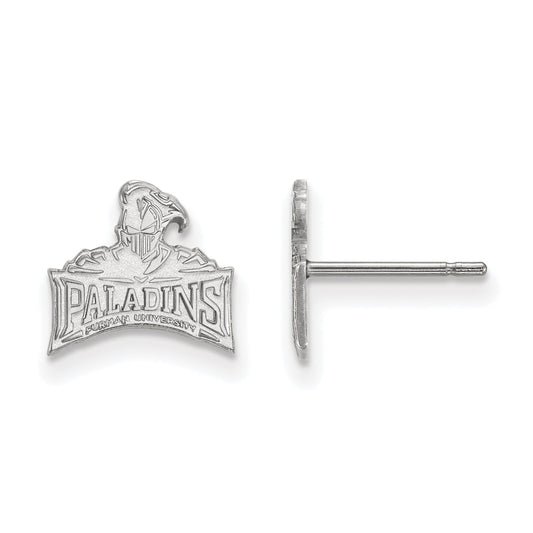 Sterling Silver Rhodium Plated Logoart Furman University Paladins Extra Small Post Earrings