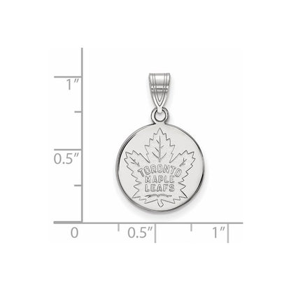 Sterling Silver Rhodium Plated Nhl Logoart Toronto Maple Leafs Medium Disc Pendant