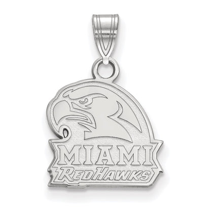 10K White Gold Logoart Miami University Ohio Redhawks Small Pendant