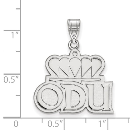 10K White Gold Logoart Old Dominion University O D U Large Pendant