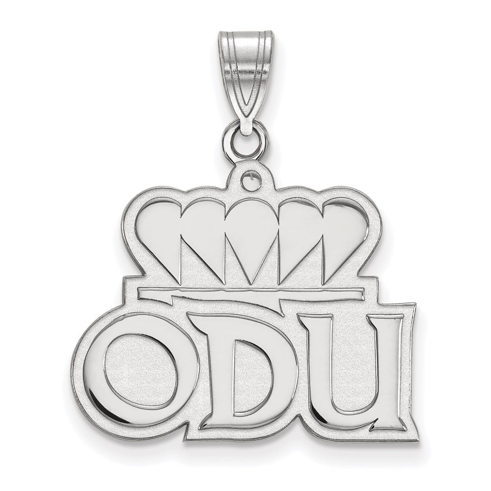 Sterling Silver Rhodium Plated Logoart Old Dominion University O D U Large Pendant