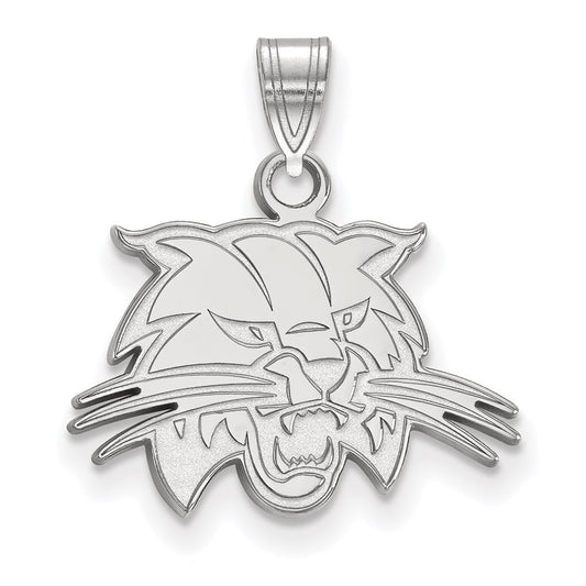 Sterling Silver Rhodium Plated Logoart Ohio University Bobcat Small Pendant