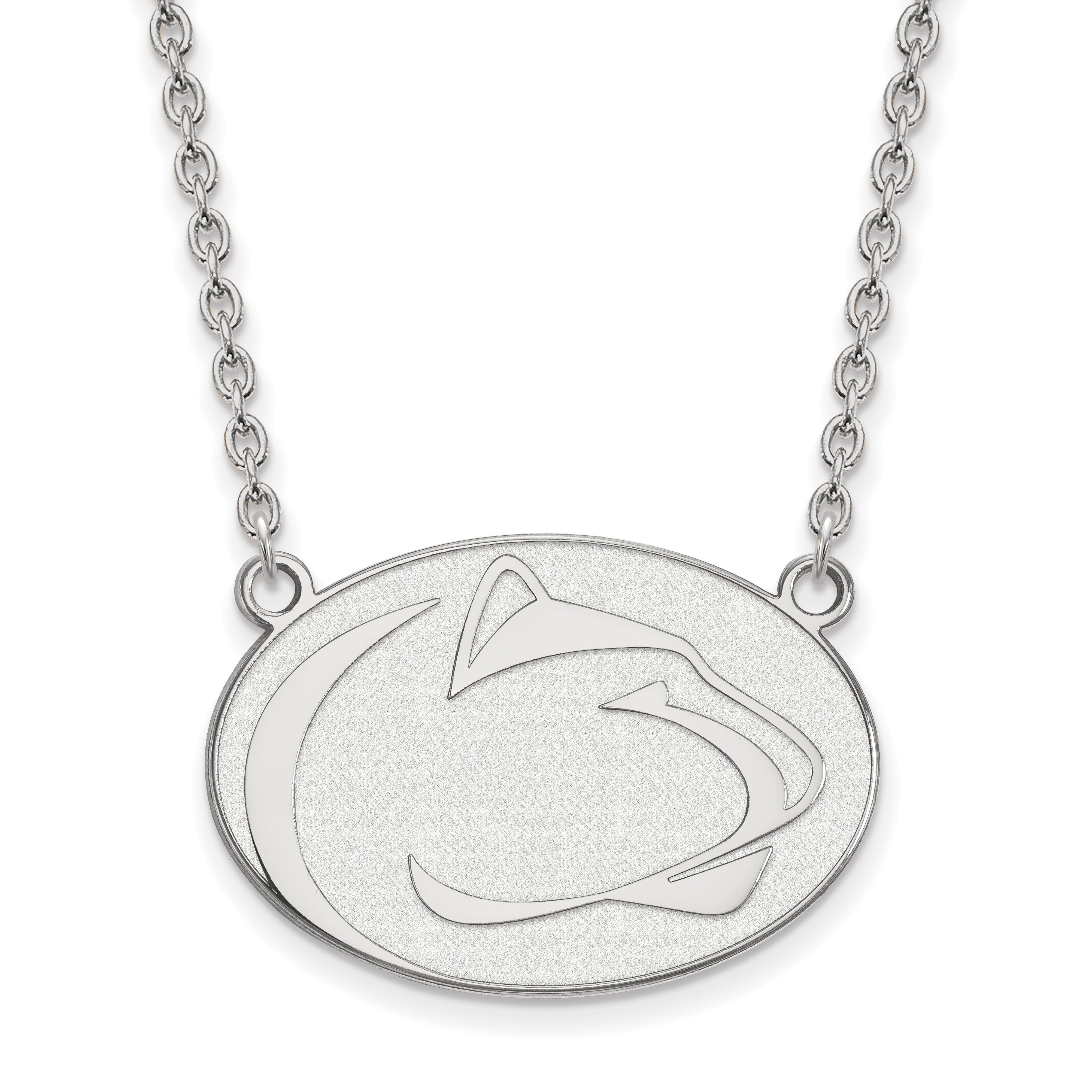 Sterling Silver Rhodium Plated Logoart Penn State University Lion Large Pendant 18 Inch Necklace