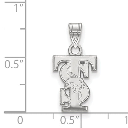 Sterling Silver Rhodium Plated Logoart Texas State University T S Small Pendant