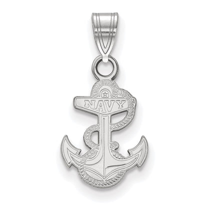 10K White Gold Logoart Us Naval Academy Anchor Small Pendant