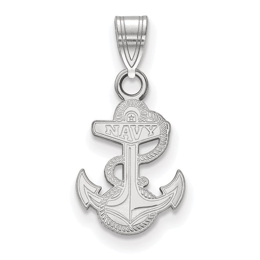 10K White Gold Logoart Us Naval Academy Anchor Small Pendant