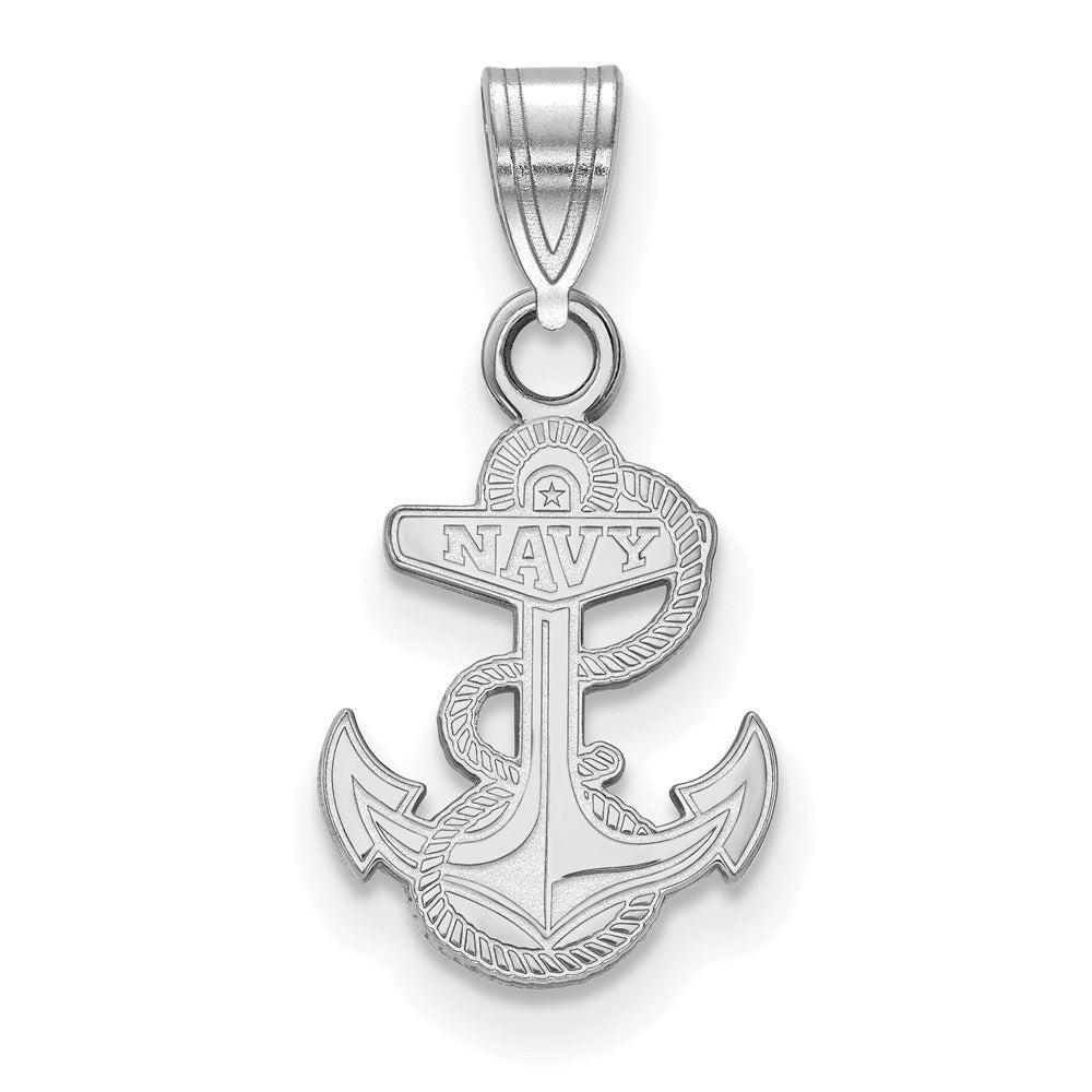 Sterling Silver Rhodium Plated Logoart Us Naval Academy Anchor Small Pendant