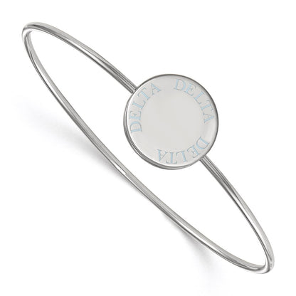 Sterling Silver S. Rh Plated Logoart Delta Enameled Slip On Bangle