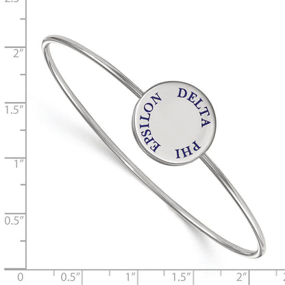 Sterling Silver S. Rh Plated Logoart Delta Phi Epsilon Enameled Slip On Bangle