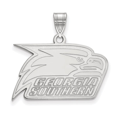 10K White Gold Logoart Georgia Southern University Eagle Medium Pendant