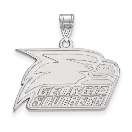 10K White Gold Logoart Georgia Southern University Eagle Medium Pendant