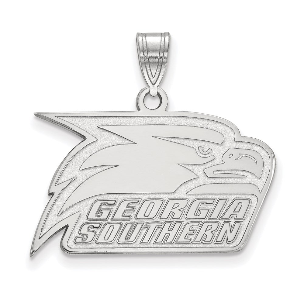 Sterling Silver Rhodium Plated Logoart Georgia Southern University Eagle Medium Pendant