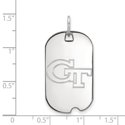 10K White Gold Logoart Georgia Institute Of Technology G T Small Dog Tag Pendant