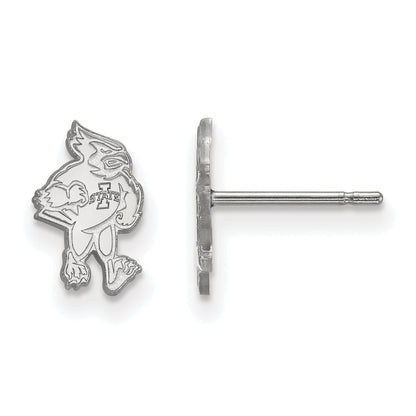 Sterling Silver Rhodium Plated Logoart Iowa State University Cardinal Extra Small Post Earrings