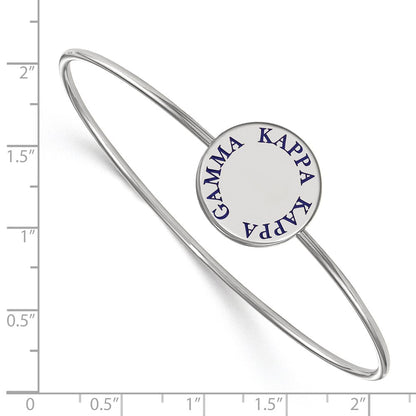 Sterling Silver S. Rh Plated Logoart Kappa Gamma Enameled Slip On Bangle