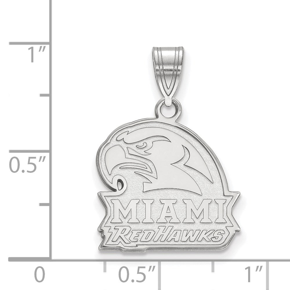 10K White Gold Logoart Miami University Ohio Redhawks Medium Pendant