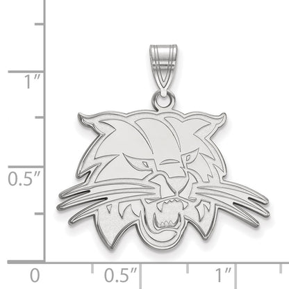 Sterling Silver Rhodium Plated Logoart Ohio University Bobcat Large Pendant