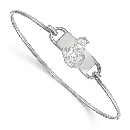 Sterling Silver Rhodium Plated Nhl Logoart Ottawa Senators Small Center 7 Inch Wire Bangle