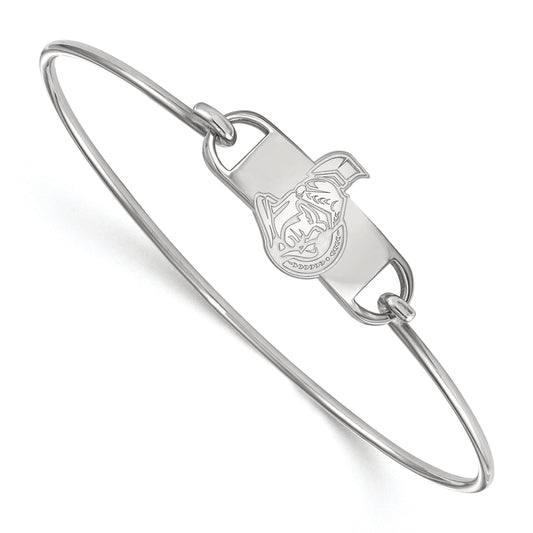Sterling Silver Rhodium Plated Nhl Logoart Ottawa Senators Small Center 7 Inch Wire Bangle