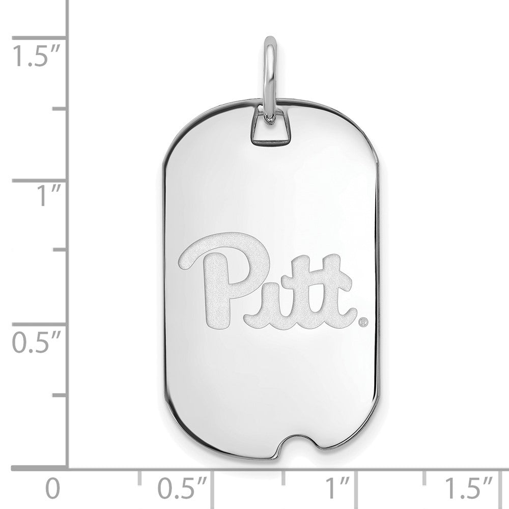 14K White Gold Logoart University Of Pittsburgh Small Dog Tag Pendant