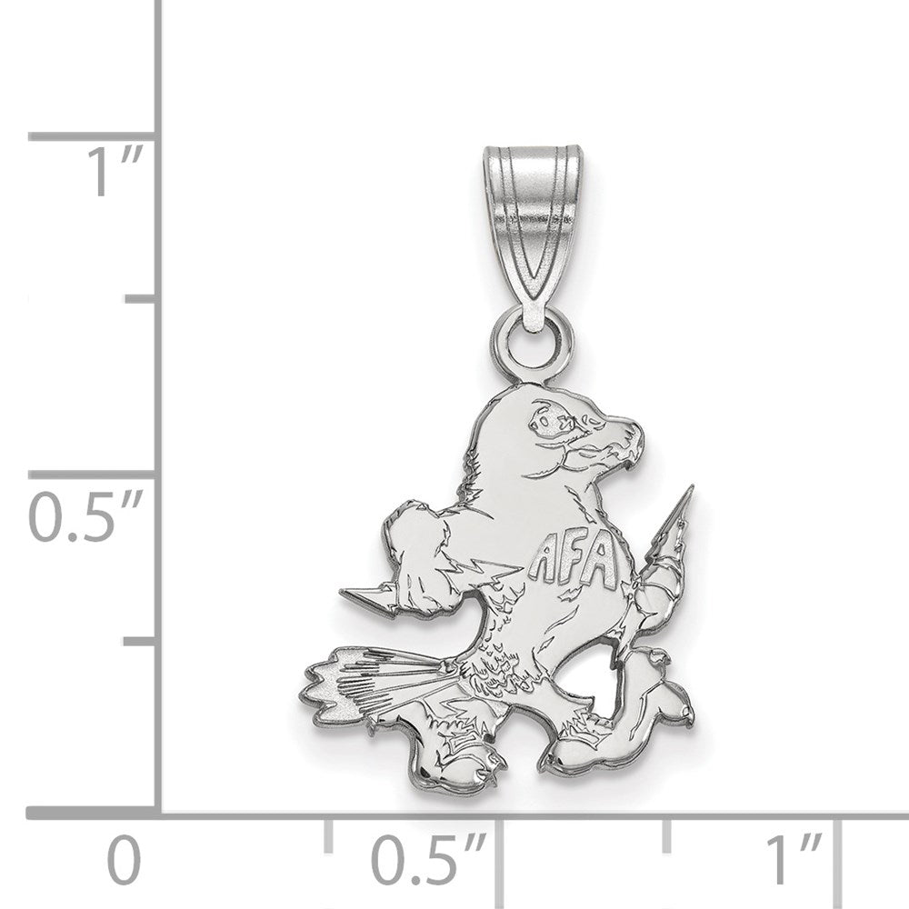 14K White Gold Logoart United States Air Force Academy Falcon Medium Pendant