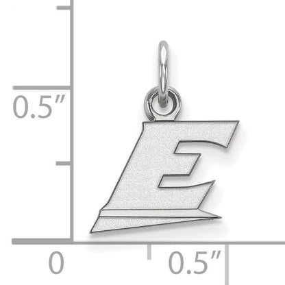 Sterling Silver Rhodium Plated Logoart Eastern Kentucky University Letter E Extra Small Pendant