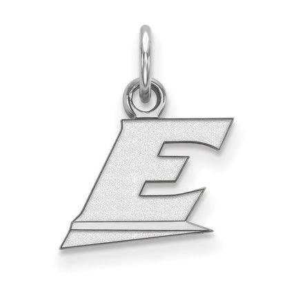 14K White Gold Logoart Eastern Kentucky University Letter E Extra Small Pendant