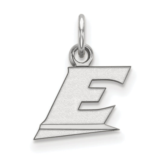 Sterling Silver Rhodium Plated Logoart Eastern Kentucky University Letter E Extra Small Pendant