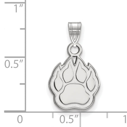 Sterling Silver Rhodium Plated Logoart Northern Illinois University Paw Small Pendant