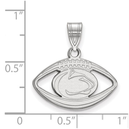 Sterling Silver Rhodium Plated Logoart Penn State University Lion Football Pendant