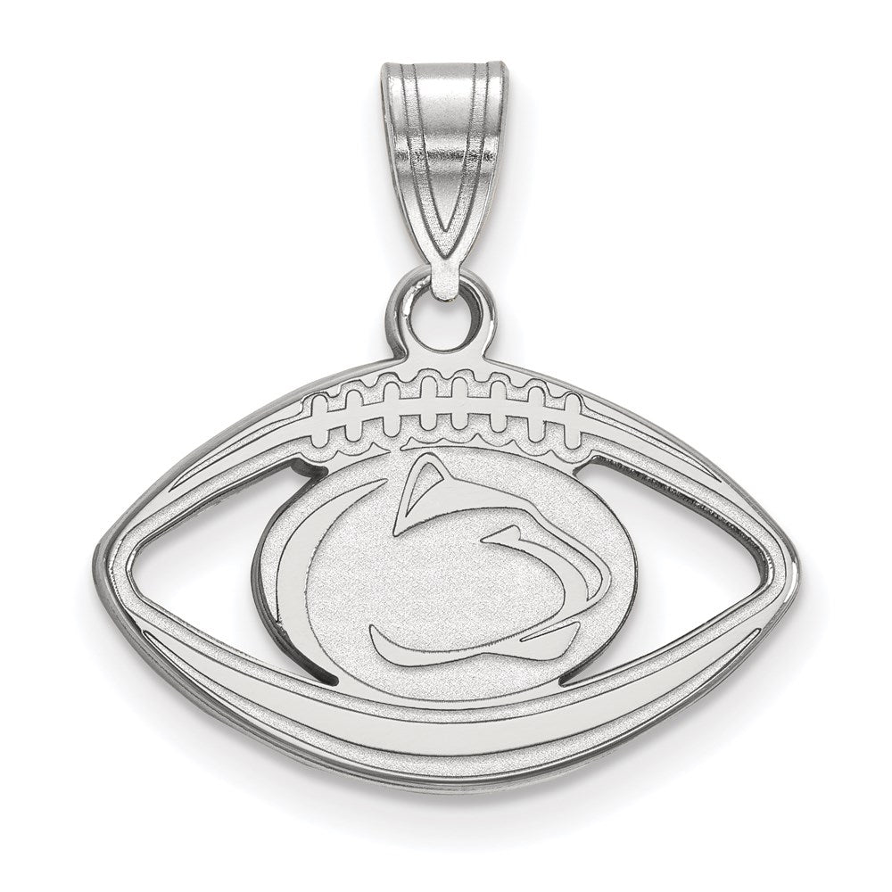 Sterling Silver Rhodium Plated Logoart Penn State University Lion Football Pendant