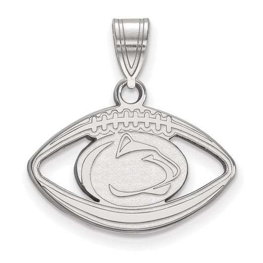 Sterling Silver Rhodium Plated Logoart Penn State University Lion Football Pendant