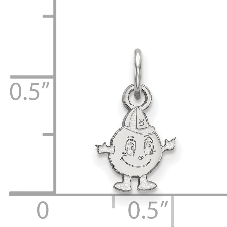 Sterling Silver Rhodium Plated Logoart Syracuse University Mascot Extra Small Pendant