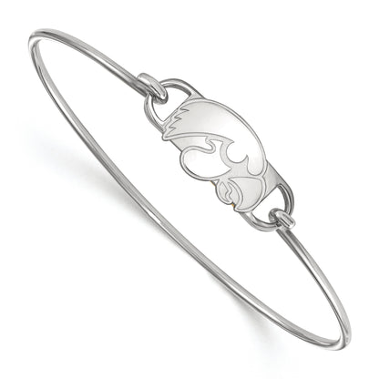 Sterling Silver S. Rh P Logoart University Of Iowa Small Center Wire Bangle