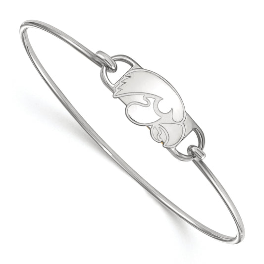 Sterling Silver S. Rh P Logoart University Of Iowa Small Center Wire Bangle