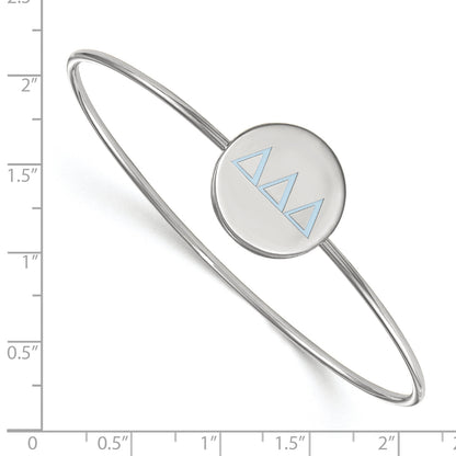Sterling Silver S. Rh Plated Logoart Delta Enameled Slip On Bangle