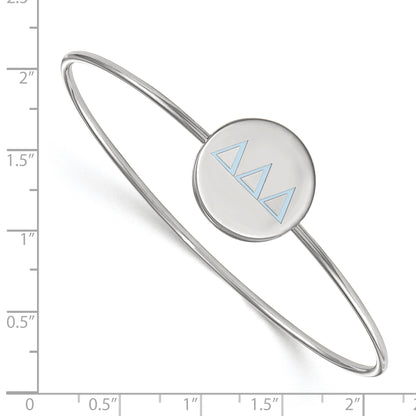 Sterling Silver S. Rh Plated Logoart Delta Enameled Slip On Bangle