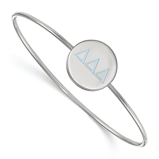 Sterling Silver S. Rh Plated Logoart Delta Enameled Slip On Bangle