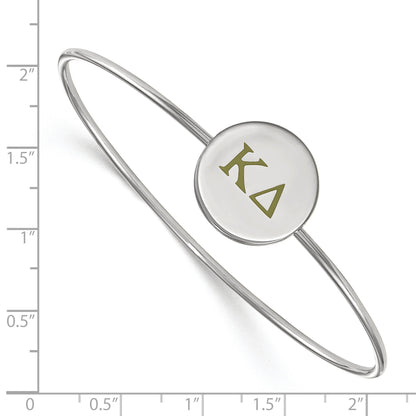 Sterling Silver Rh Plated Logoart Kappa Delta Enameled Slip On Bangle