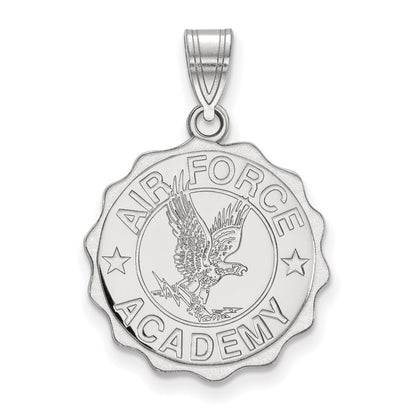 Sterling Silver Rhodium Plated Logoart United States Air Force Academy Large Crest Pendant
