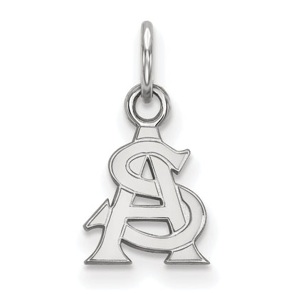 Sterling Silver Rhodium Plated Logoart Arizona State University A S Extra Small Pendant