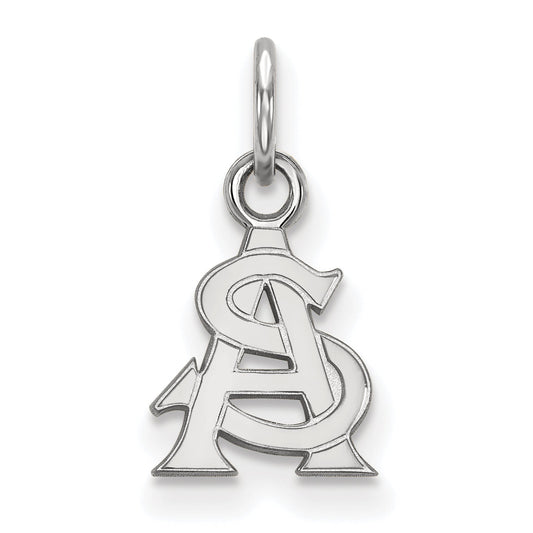 Sterling Silver Rhodium Plated Logoart Arizona State University A S Extra Small Pendant