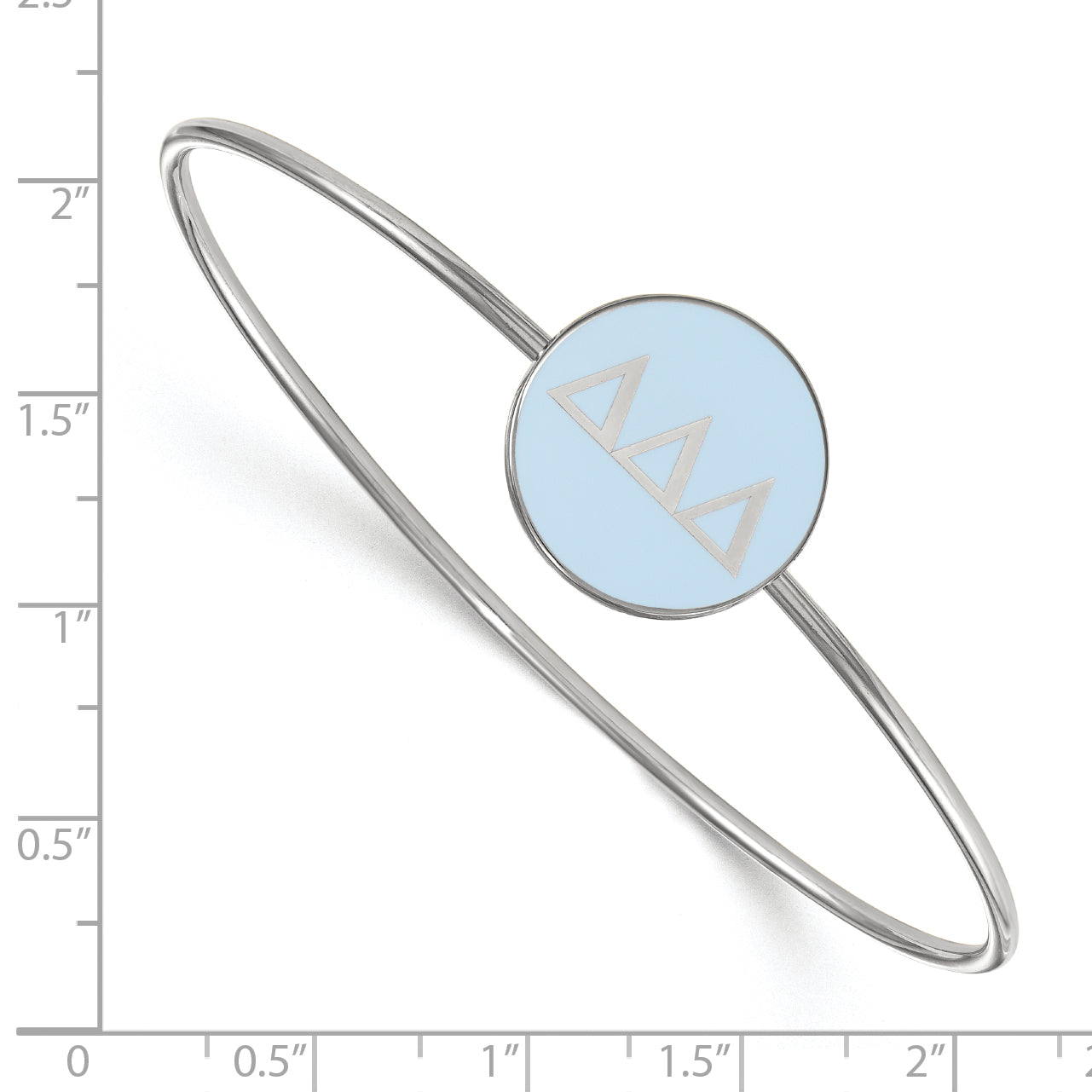 Sterling Silver S. Rh Plated Logoart Delta Enameled Slip On Bangle