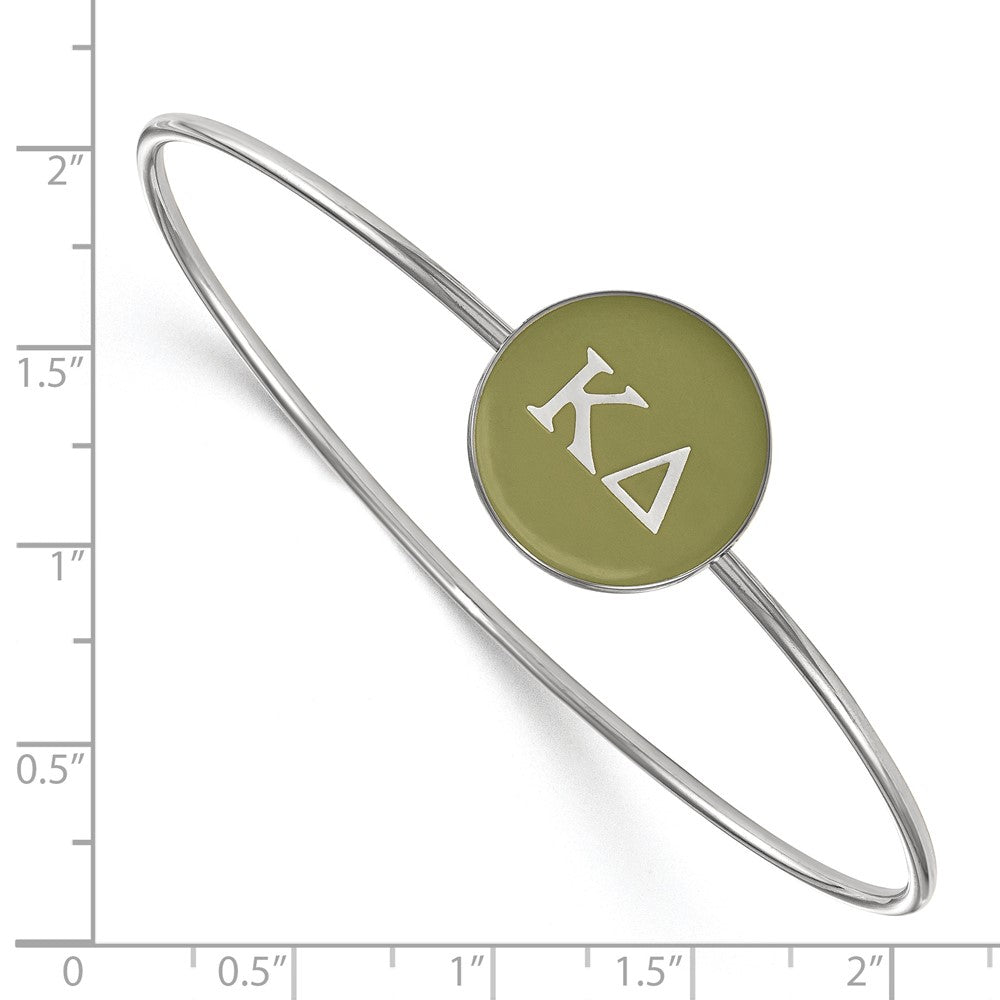 Sterling Silver Rh Plated Logoart Kappa Delta Enameled Slip On Bangle