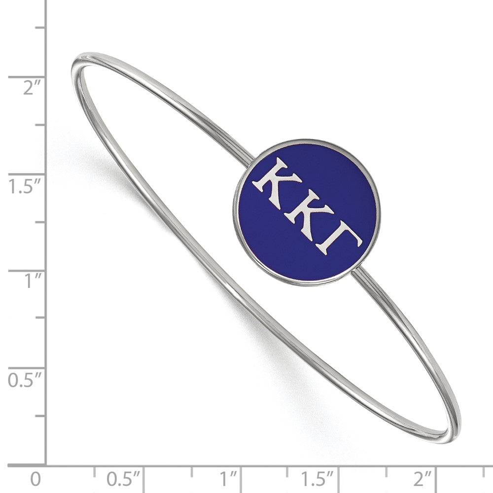 Sterling Silver S. Rh Plated Logoart Kappa Gamma Enameled Slip On Bangle