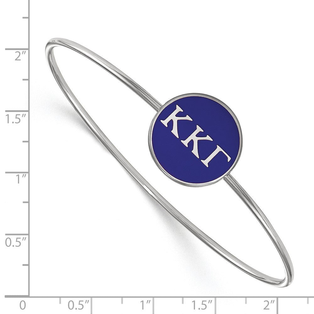 Sterling Silver S. Rh Plated Logoart Kappa Gamma Enameled Slip On Bangle