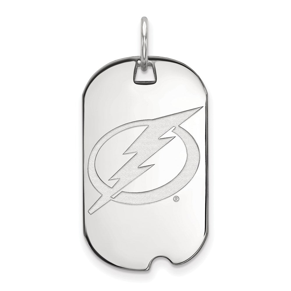 10K White Gold Nhl Logoart Tampa Bay Lightning Small Dog Tag Pendant