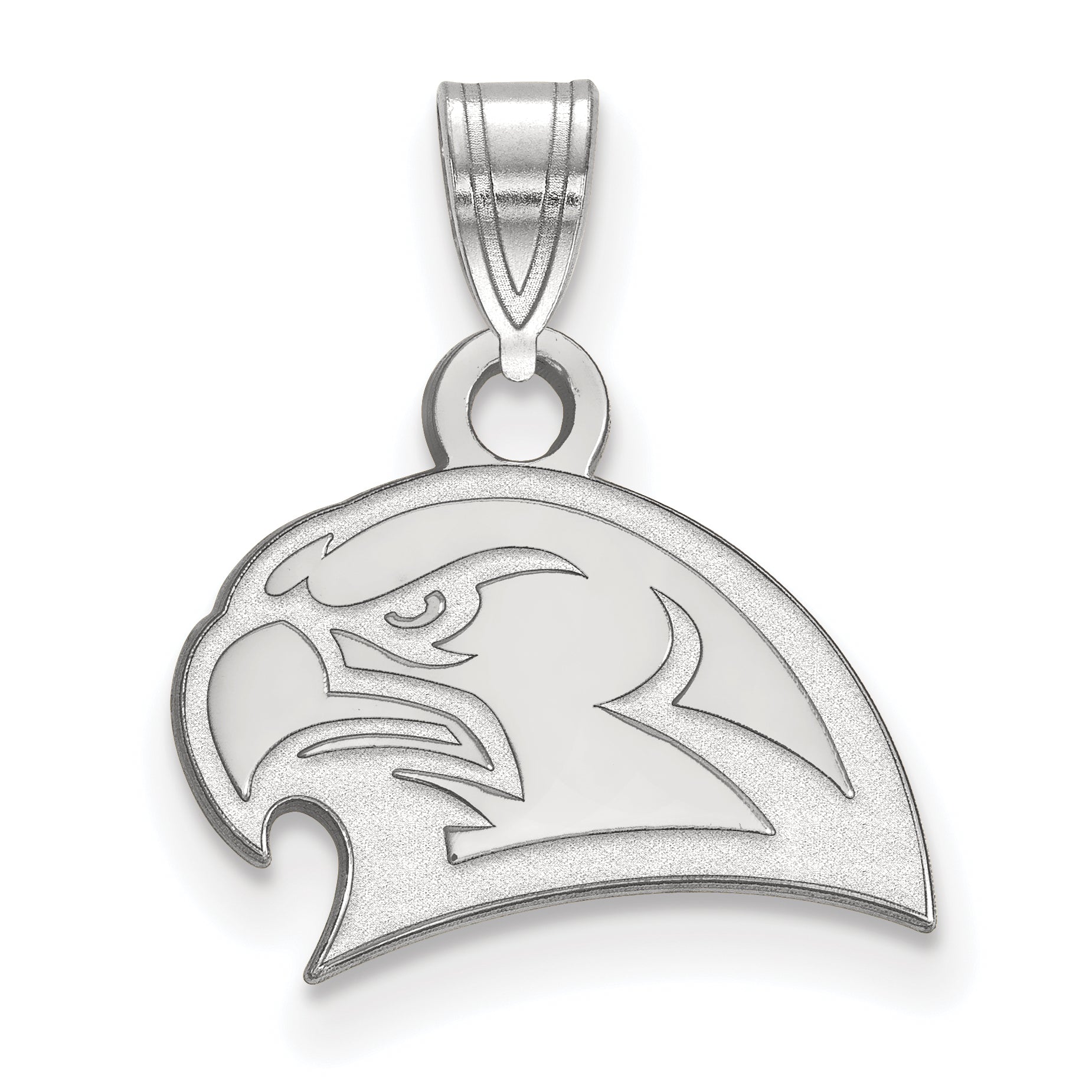 Sterling Silver Rhodium Plated Logoart Miami University Ohio Redhawk Small Pendant